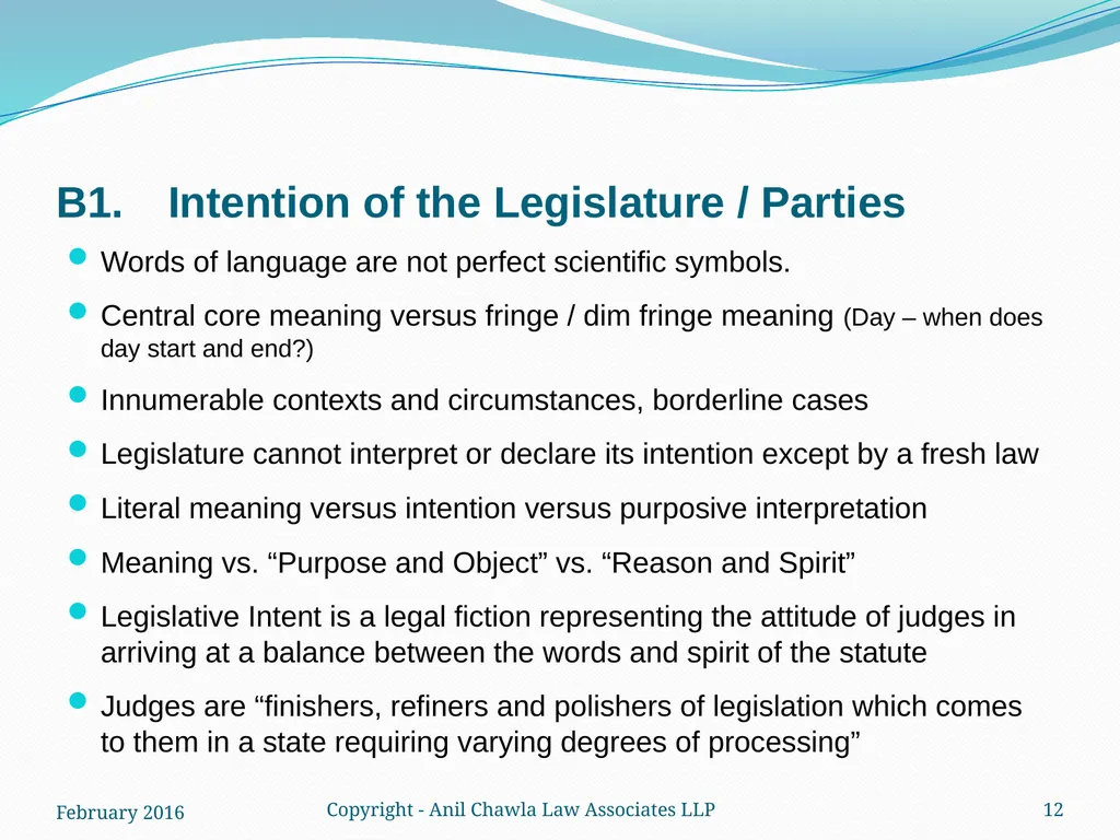 Interpretation of Statutes and Agreements in India - slide 12 of 65