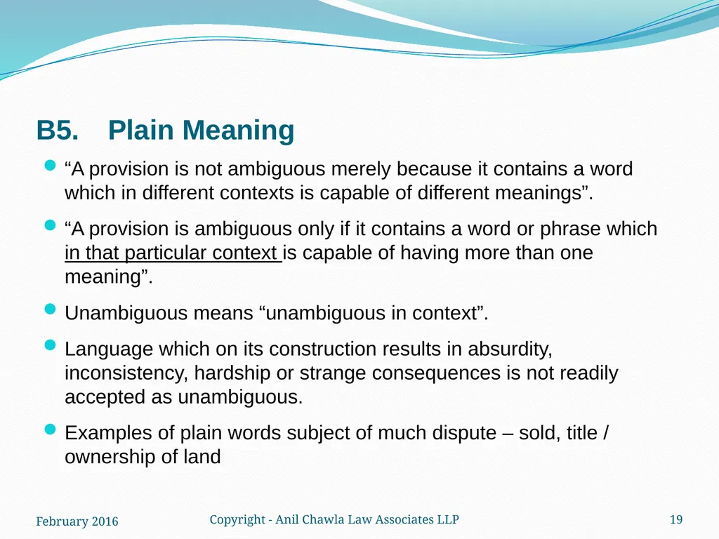 Interpretation of Statutes and Agreements in India - slide 19 of 65