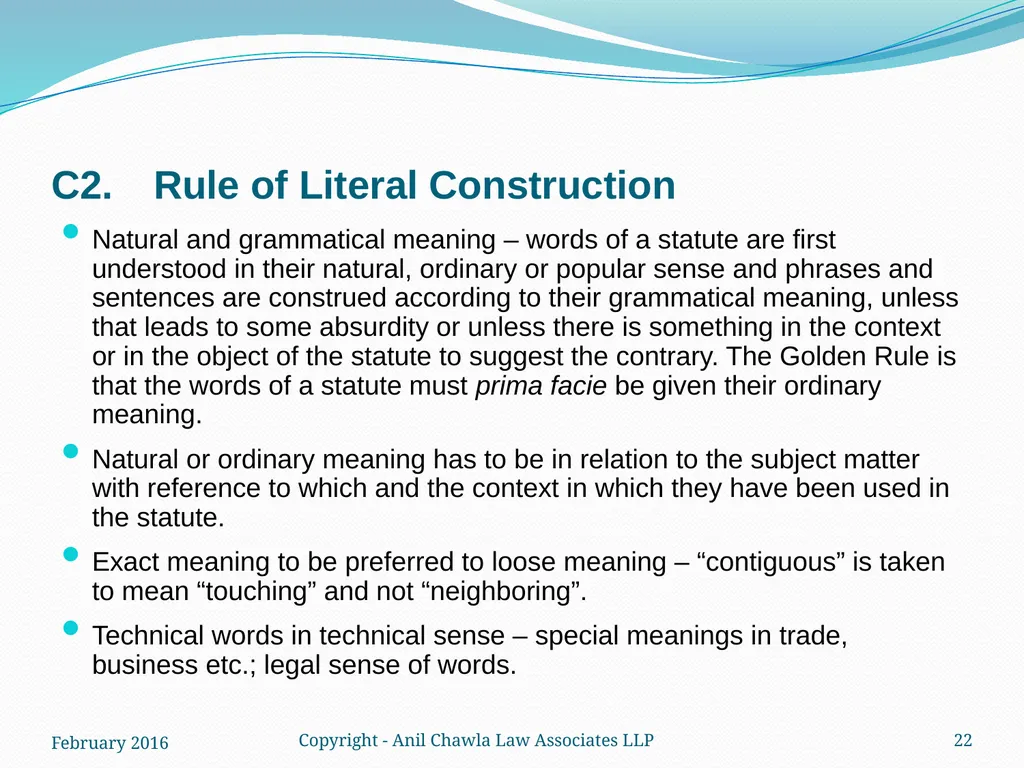 Interpretation of Statutes and Agreements in India - slide 22 of 65