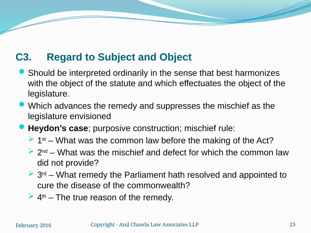 Interpretation of Statutes and Agreements in India - slide 23 of 65