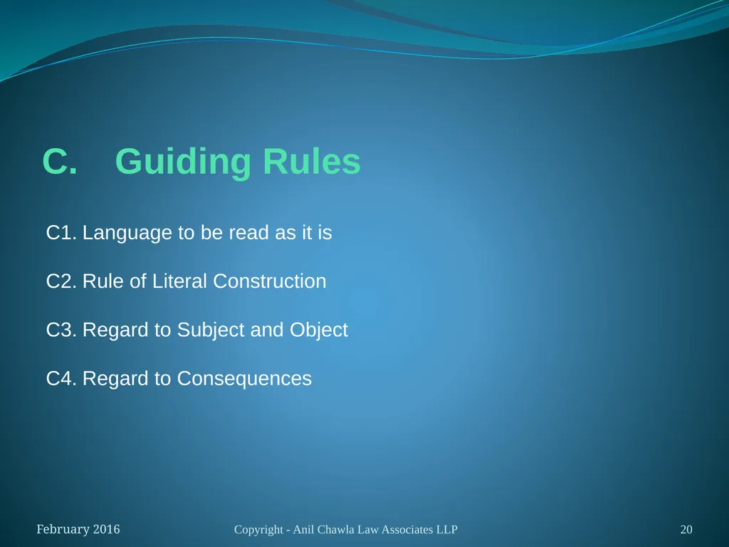 Interpretation of Statutes and Agreements in India - slide 20 of 65