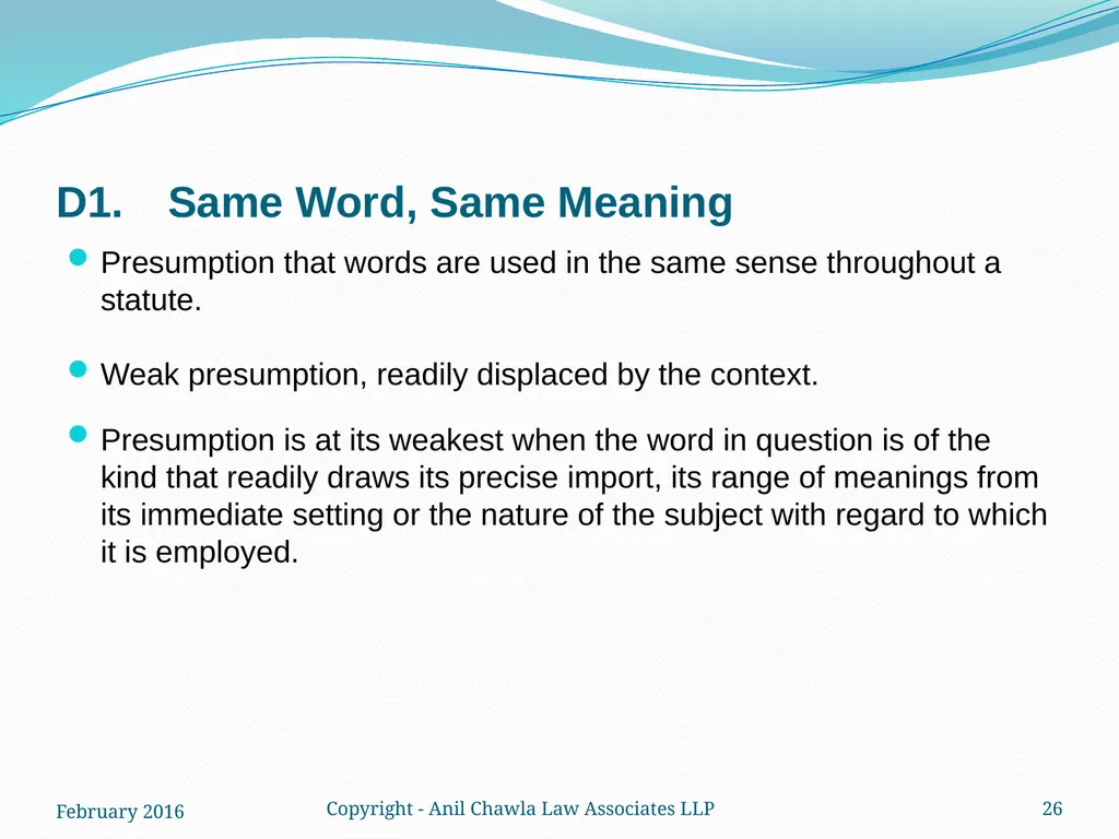 Interpretation of Statutes and Agreements in India - slide 26 of 65