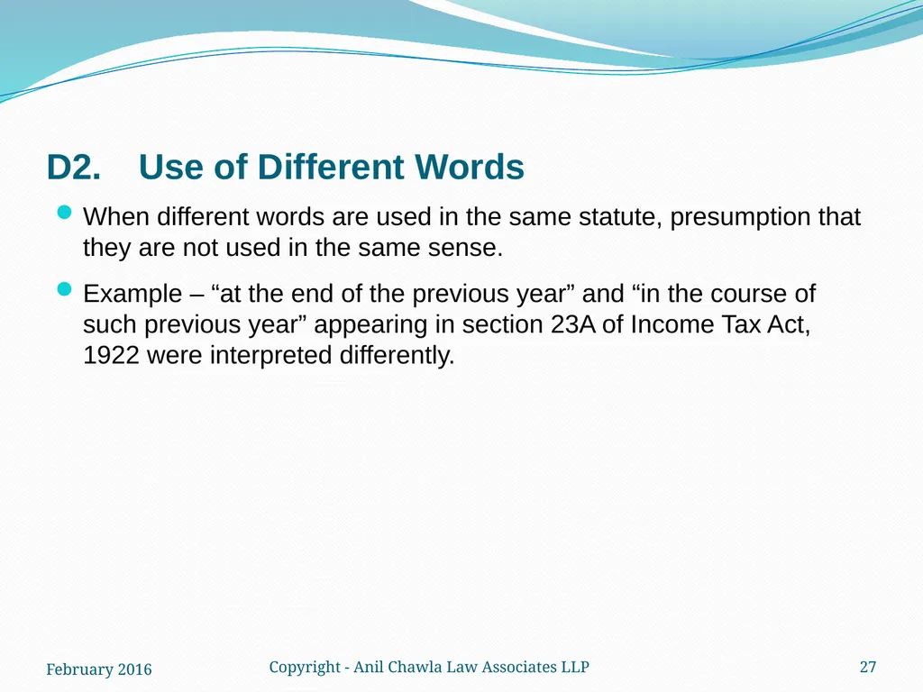 Interpretation of Statutes and Agreements in India - slide 27 of 65