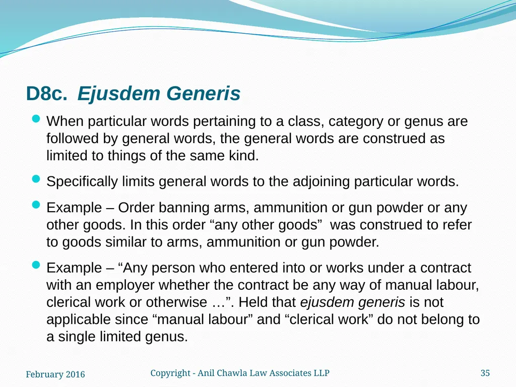 Interpretation of Statutes and Agreements in India - slide 35 of 65