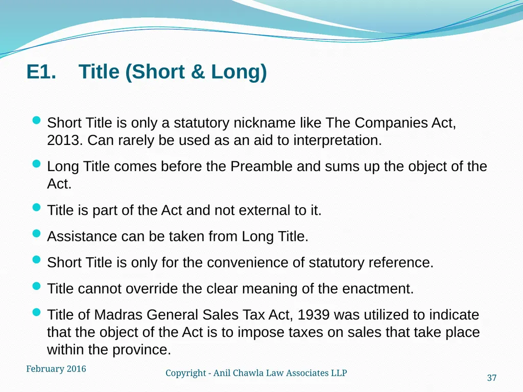 Interpretation of Statutes and Agreements in India - slide 37 of 65