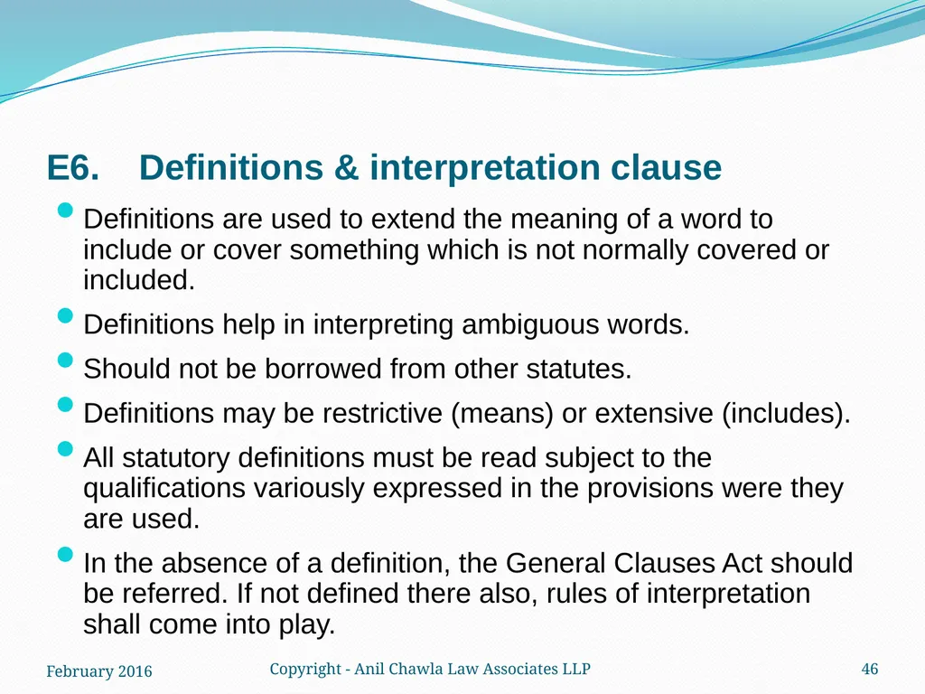 Interpretation of Statutes and Agreements in India - slide 46 of 65