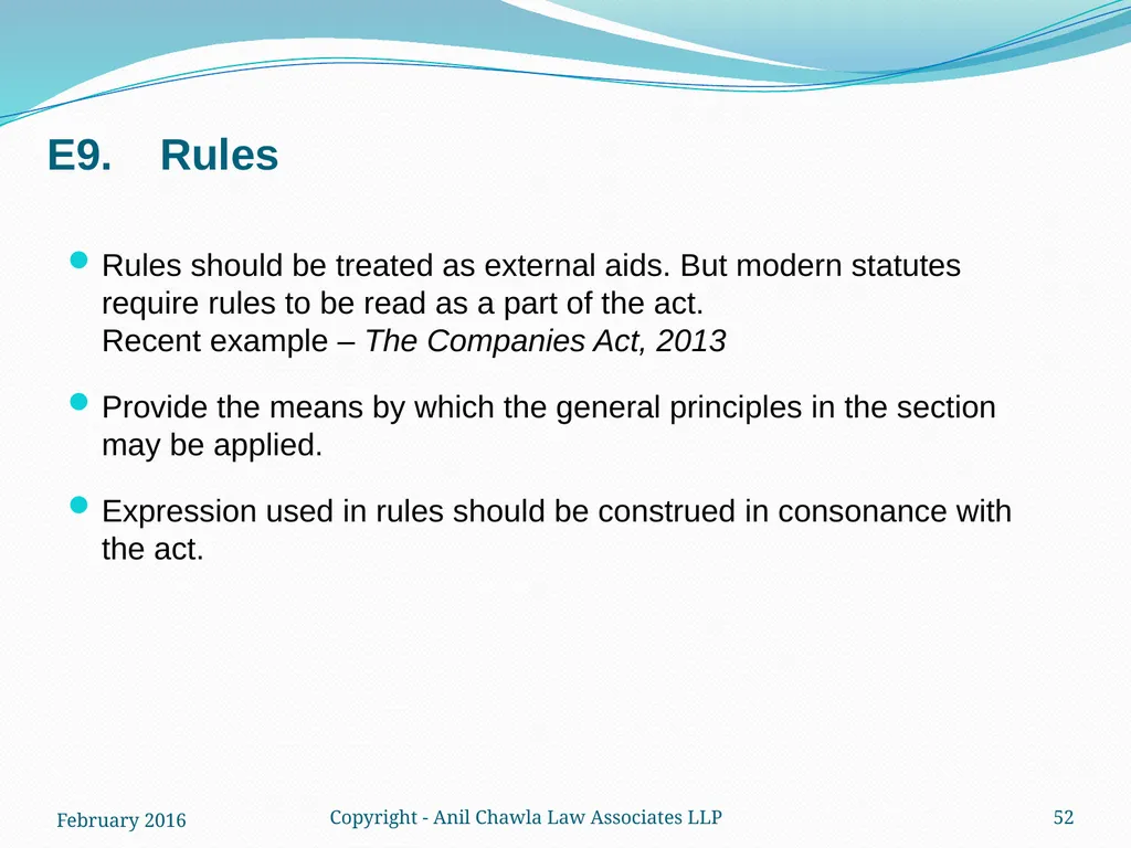 Interpretation of Statutes and Agreements in India - slide 52 of 65