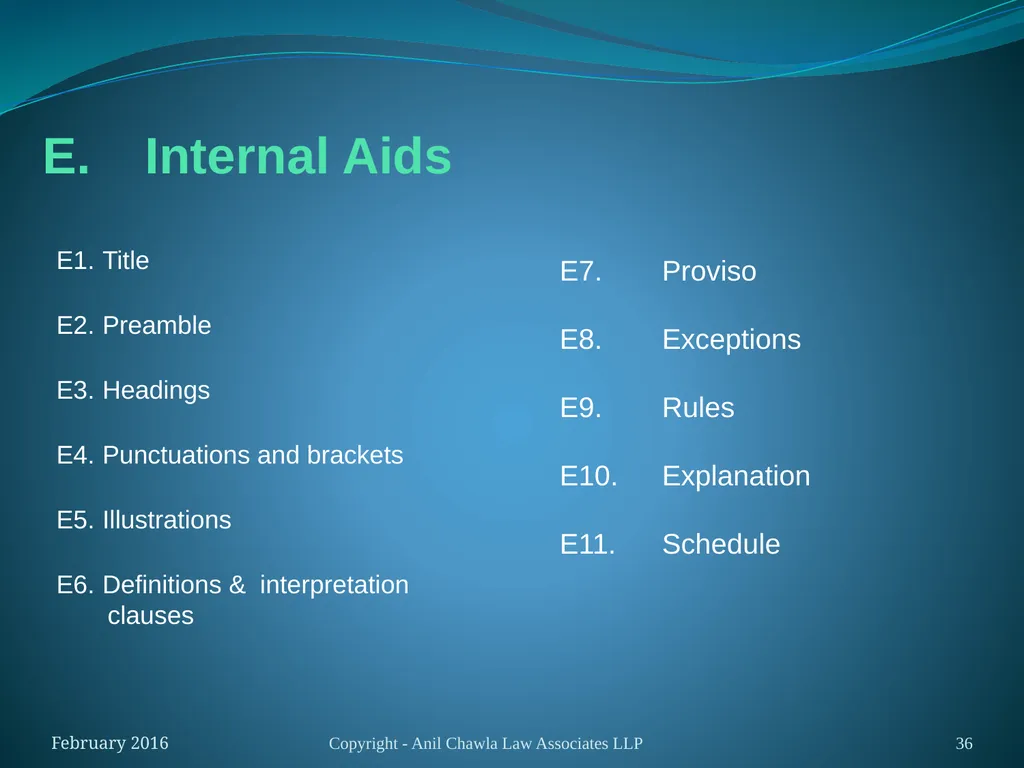 Interpretation of Statutes and Agreements in India - slide 36 of 65