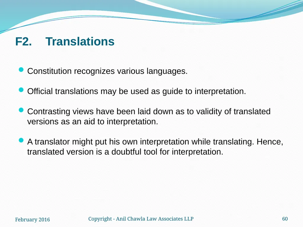 Interpretation of Statutes and Agreements in India - slide 60 of 65