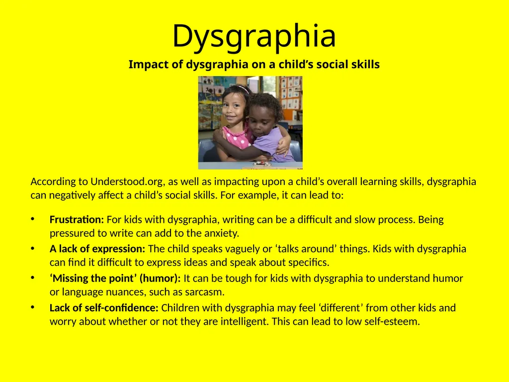 Dysgraphia: A Resource Guide FS Thompson - slide 7 of 17