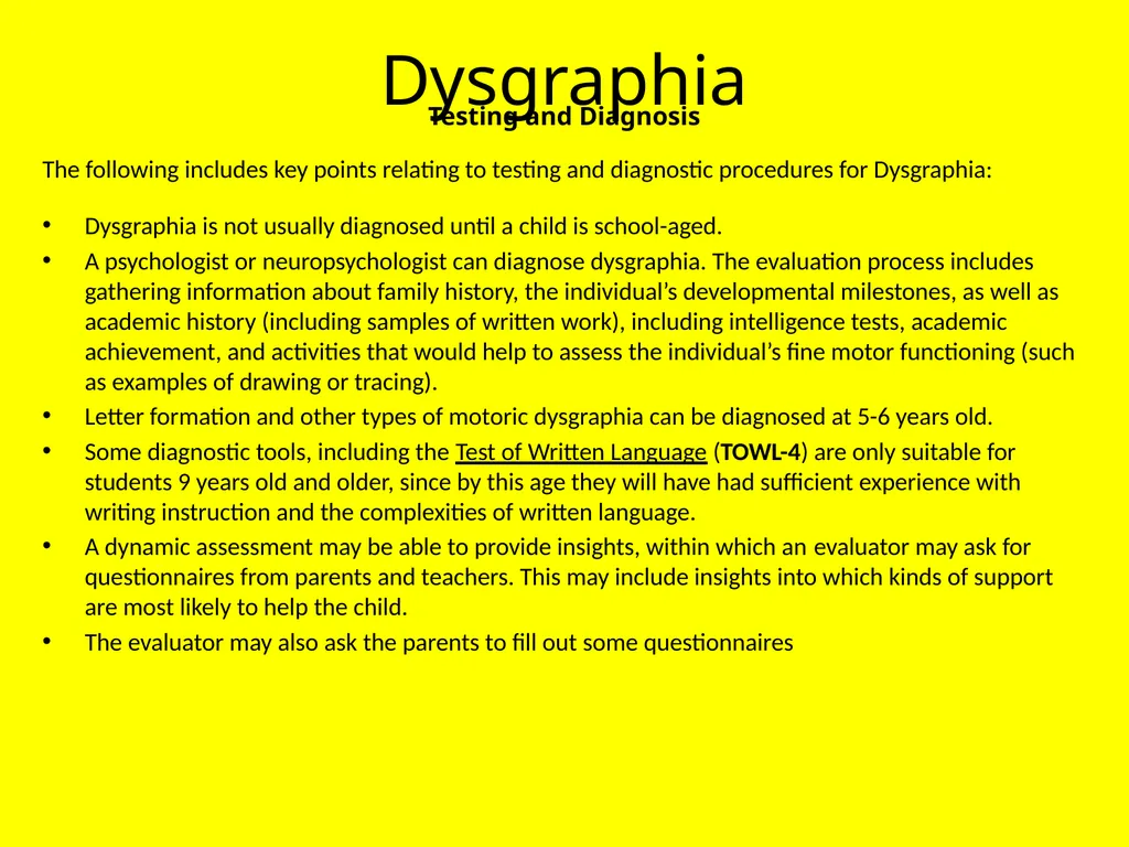 Dysgraphia: A Resource Guide FS Thompson - slide 8 of 17