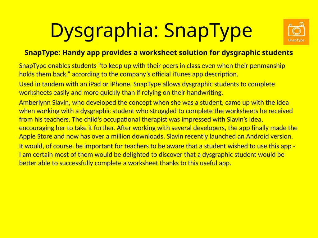 Dysgraphia: A Resource Guide FS Thompson - slide 14 of 17