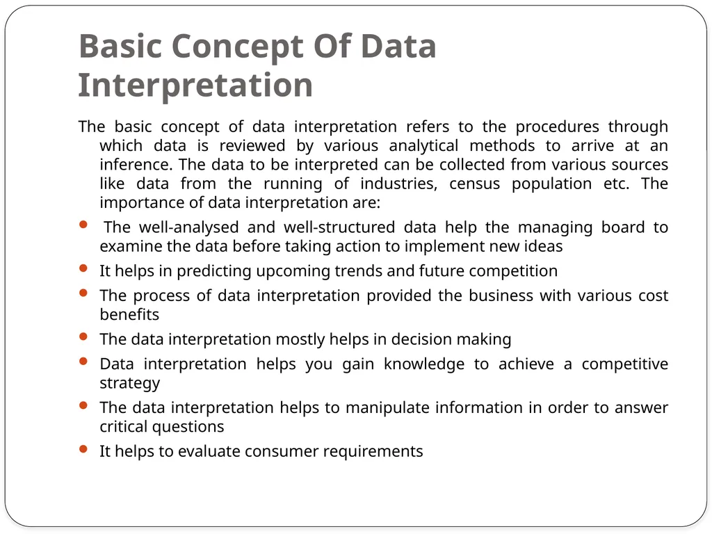 Data Interpretation Data Interpretation Data - slide 3 of 5