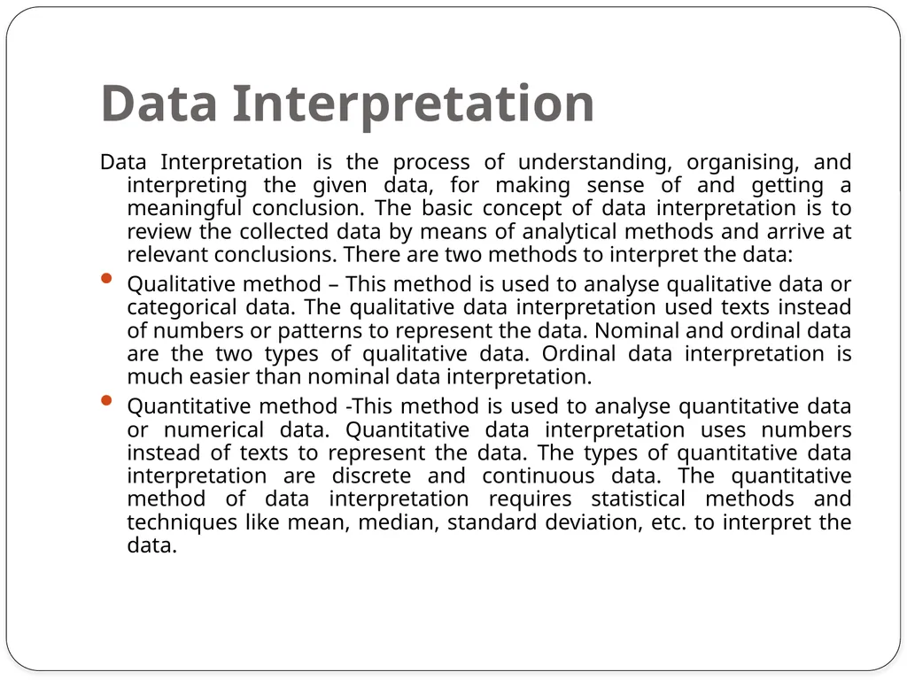 Data Interpretation Data Interpretation Data - slide 2 of 5