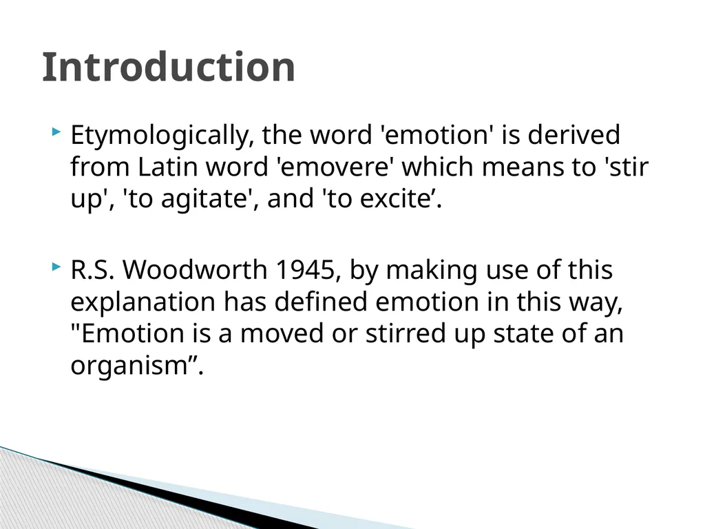 Emotional Development Etymologically, the word - slide 2 of 15