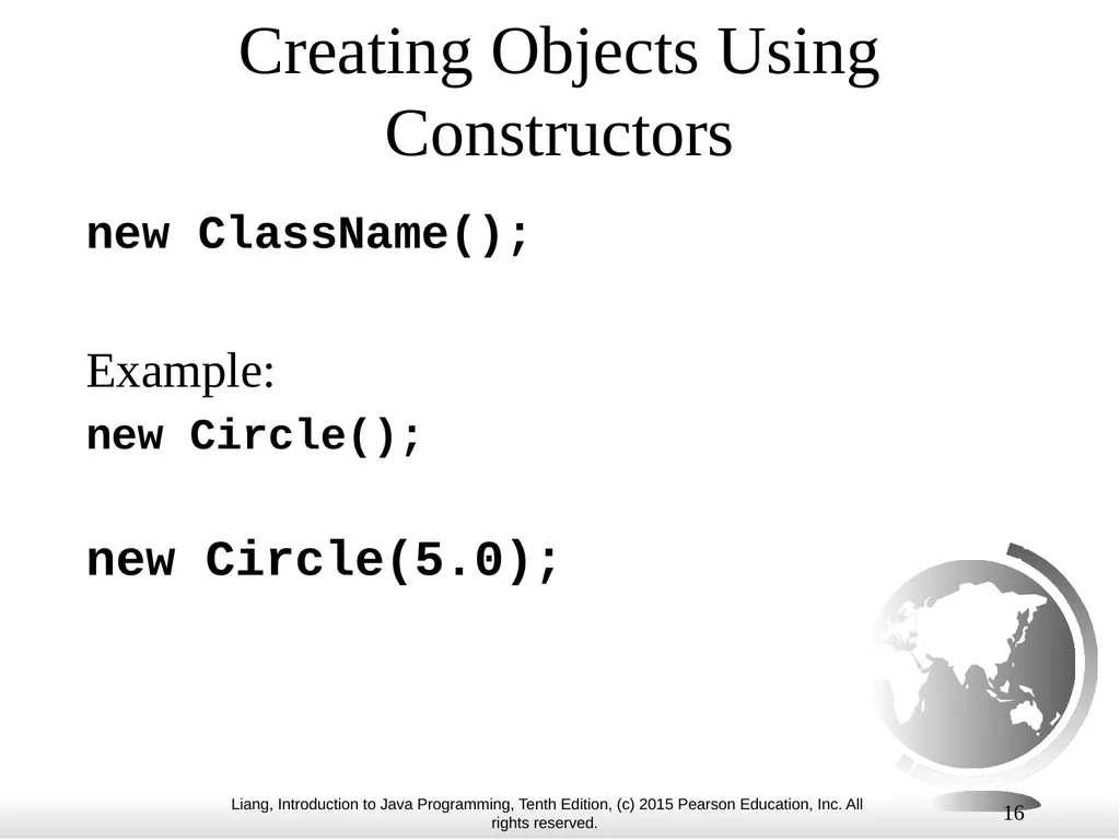 1 Chapter 10 Objects and Classes CS1: Java - slide 16 of 65