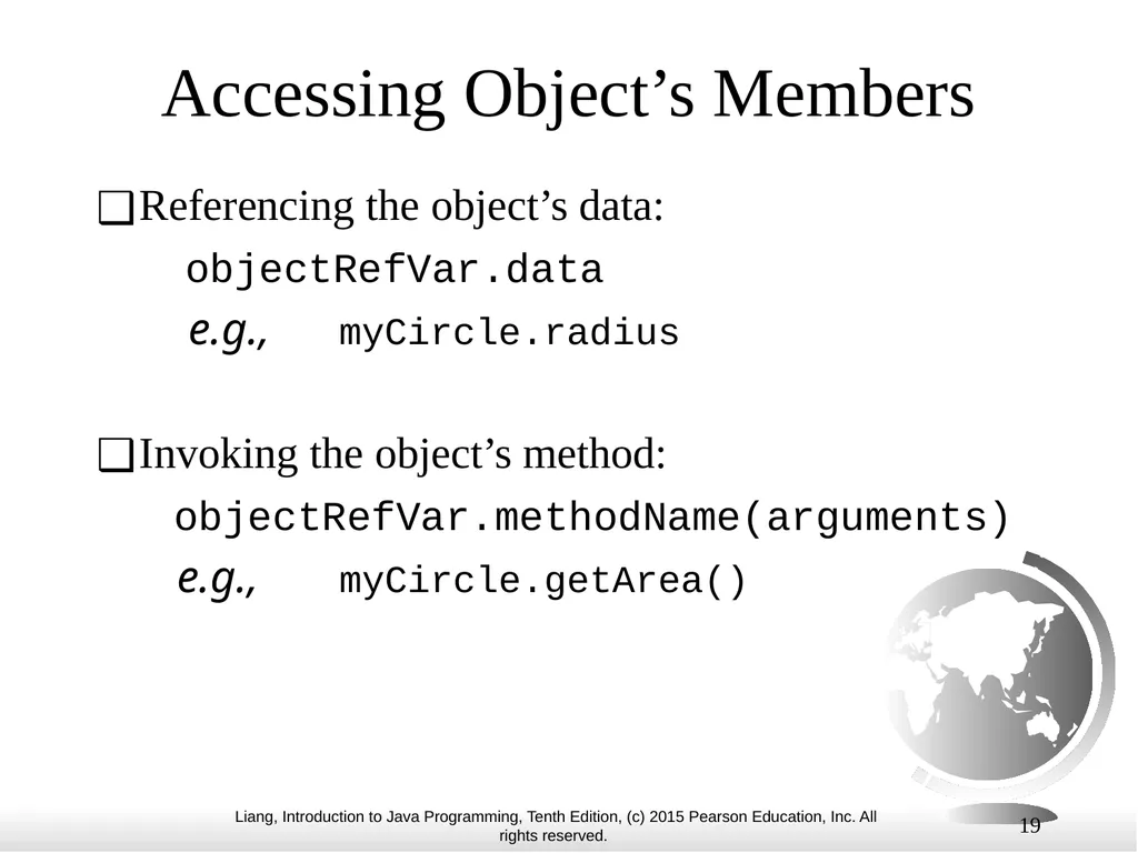 1 Chapter 10 Objects and Classes CS1: Java - slide 19 of 65