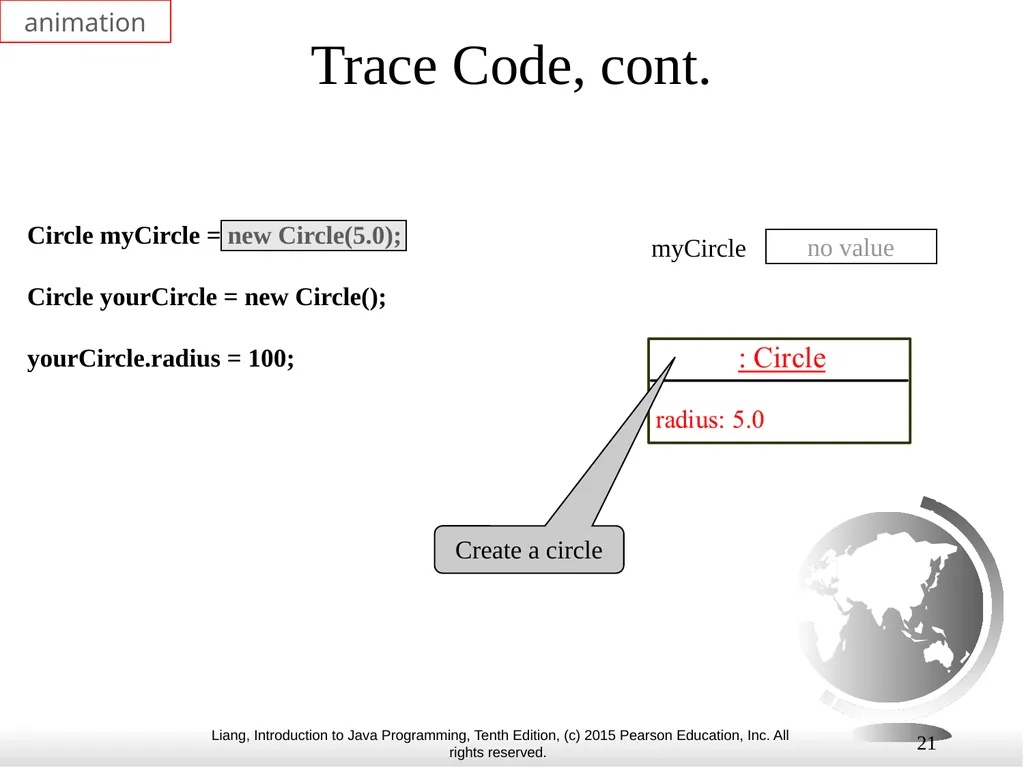 1 Chapter 10 Objects and Classes CS1: Java - slide 21 of 65
