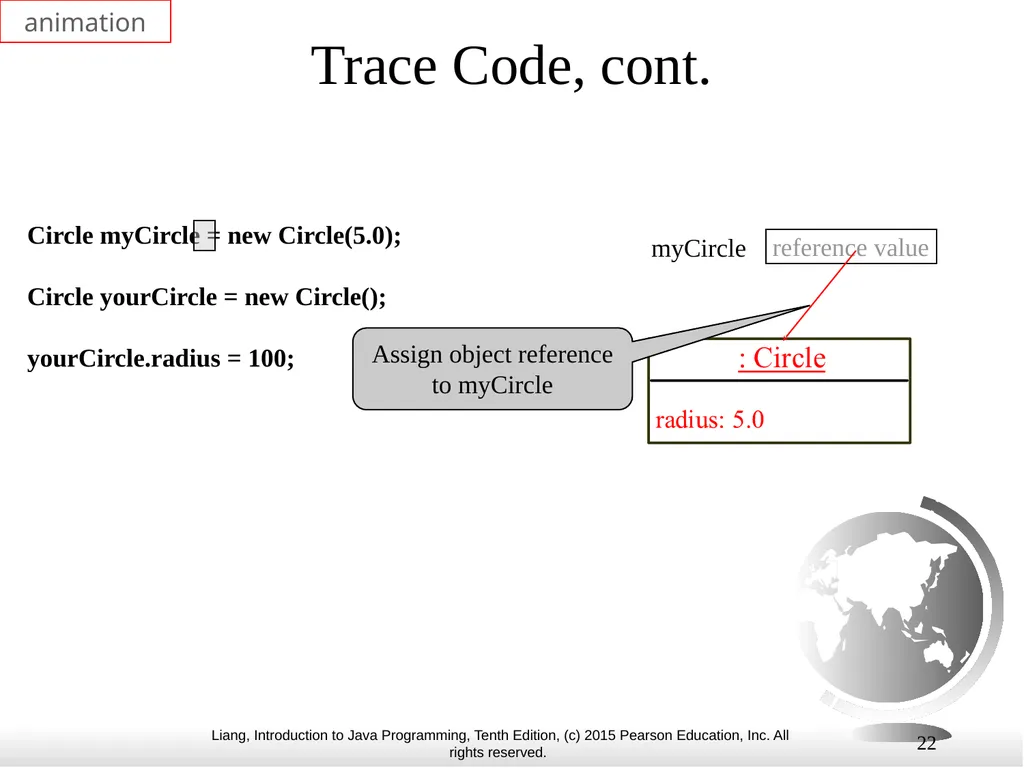 1 Chapter 10 Objects and Classes CS1: Java - slide 22 of 65