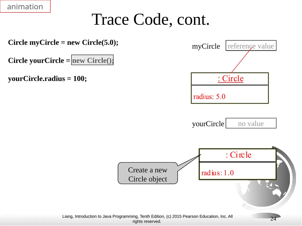 1 Chapter 10 Objects and Classes CS1: Java - slide 24 of 65