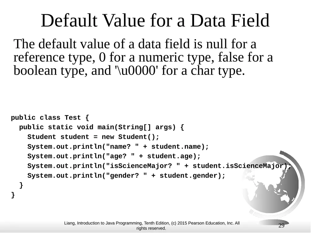 1 Chapter 10 Objects and Classes CS1: Java - slide 29 of 65