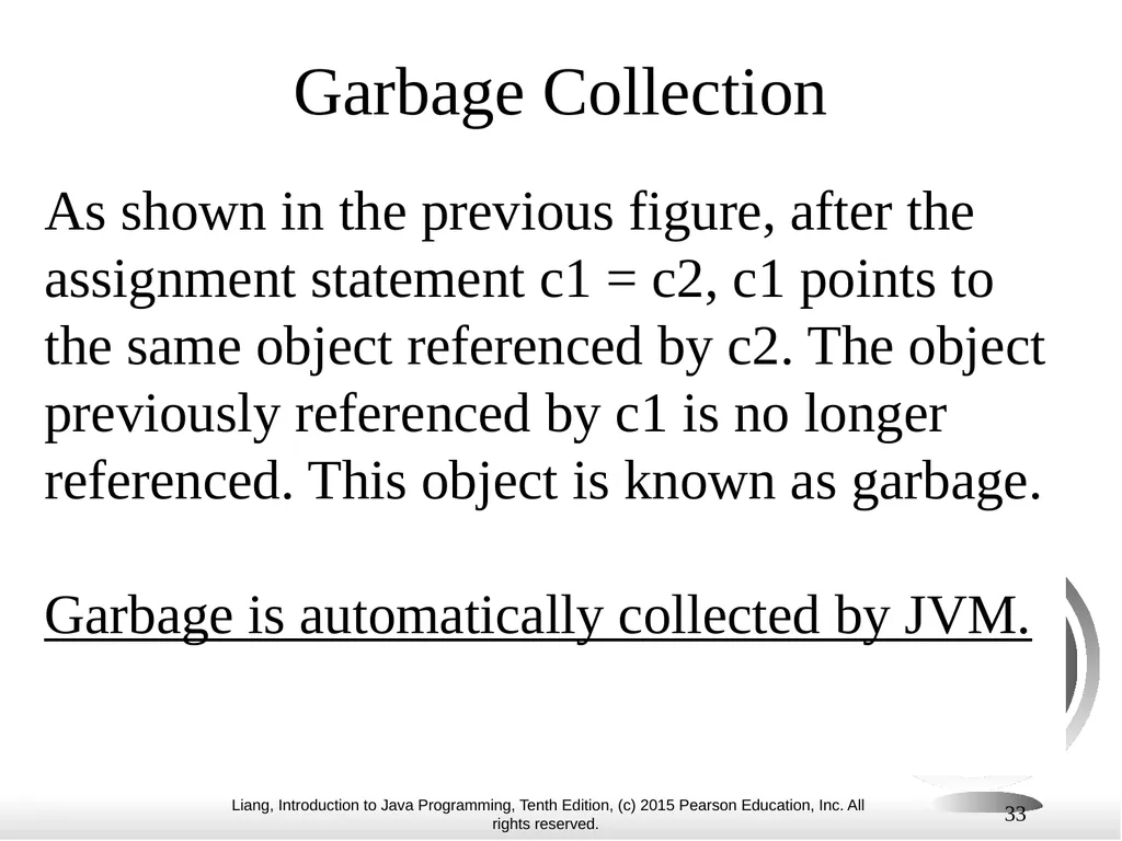1 Chapter 10 Objects and Classes CS1: Java - slide 33 of 65
