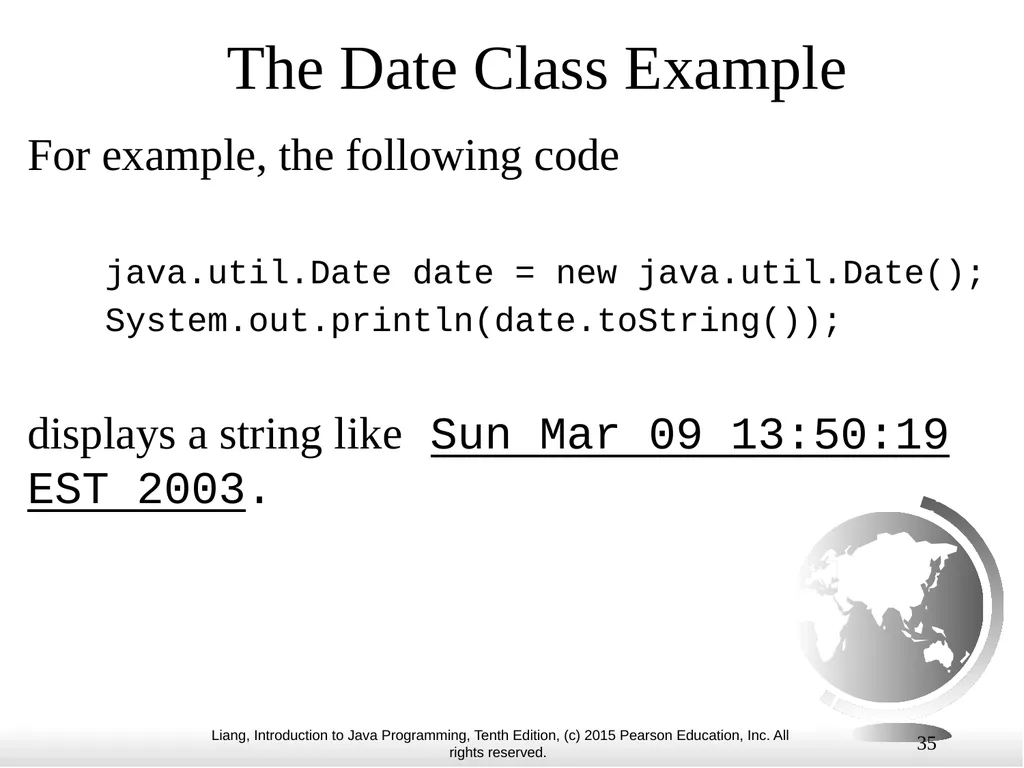 1 Chapter 10 Objects and Classes CS1: Java - slide 35 of 65