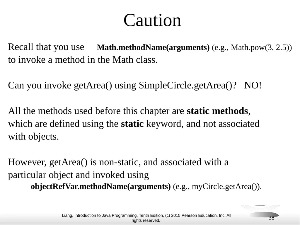 1 Chapter 10 Objects and Classes CS1: Java - slide 38 of 65