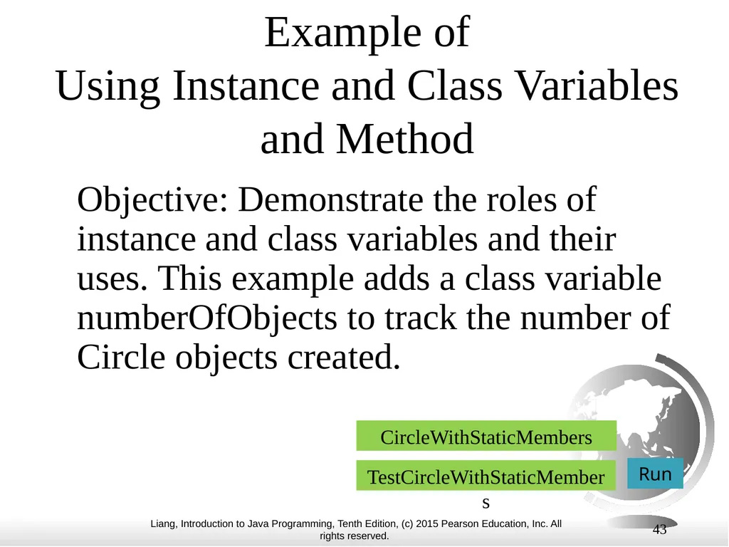 1 Chapter 10 Objects and Classes CS1: Java - slide 43 of 65
