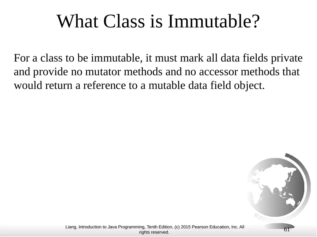1 Chapter 10 Objects and Classes CS1: Java - slide 61 of 65