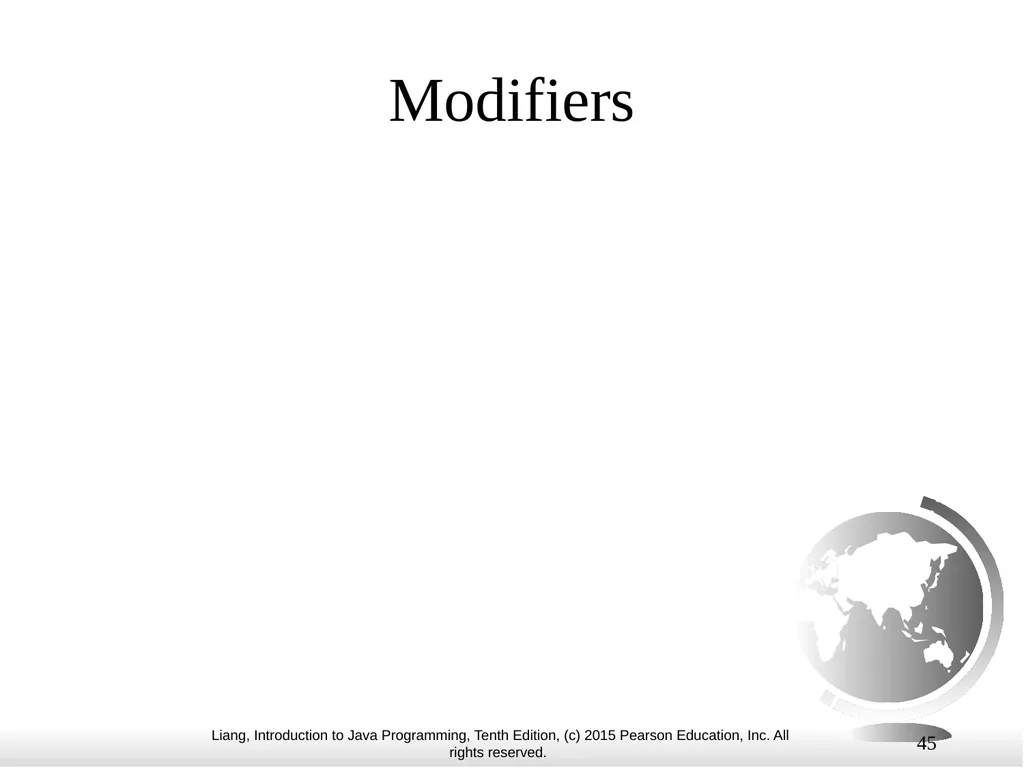 1 Chapter 10 Objects and Classes CS1: Java - slide 45 of 65