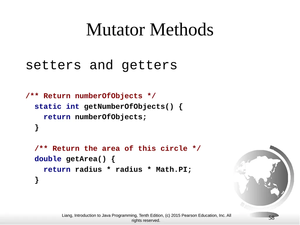 1 Chapter 10 Objects and Classes CS1: Java - slide 58 of 65