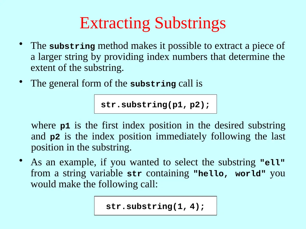 Strings in JavaScript Eric Roberts and Jerry Cain - slide 10 of 21
