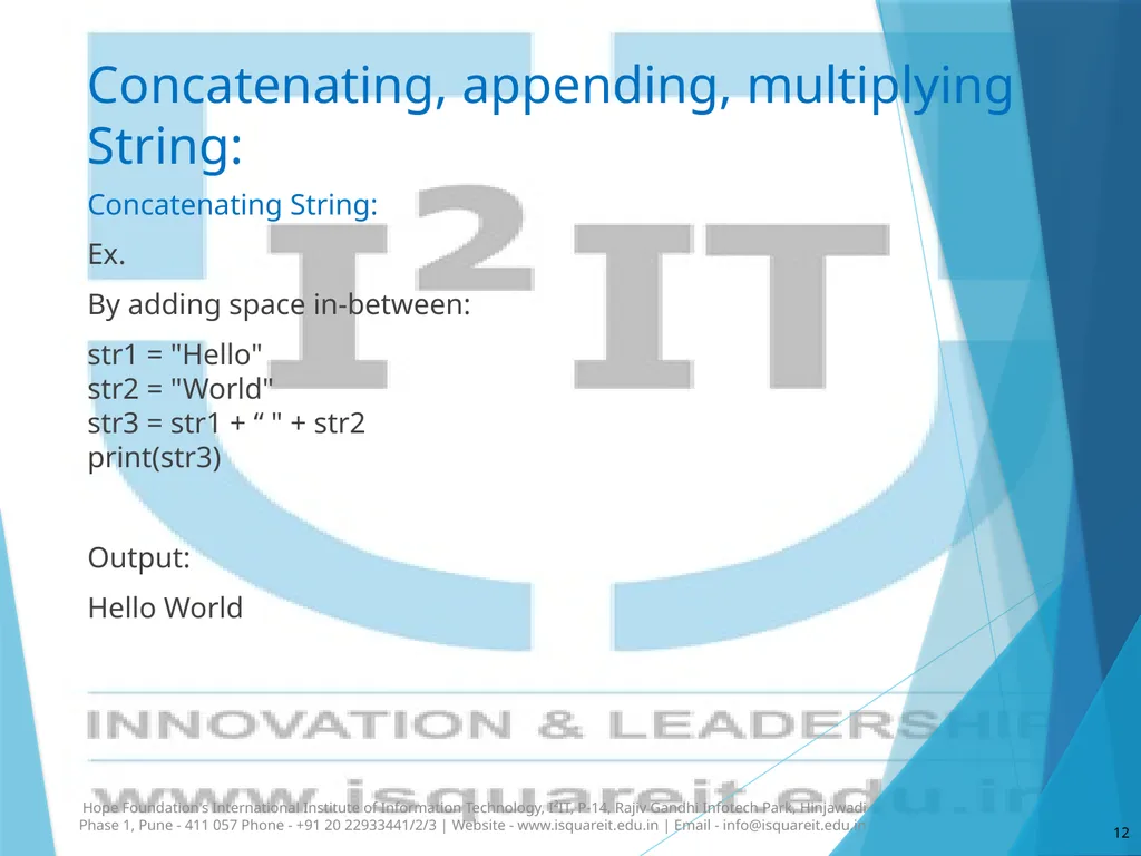 Strings in Python Dr. Varsha Degaonkar Department - slide 12 of 29