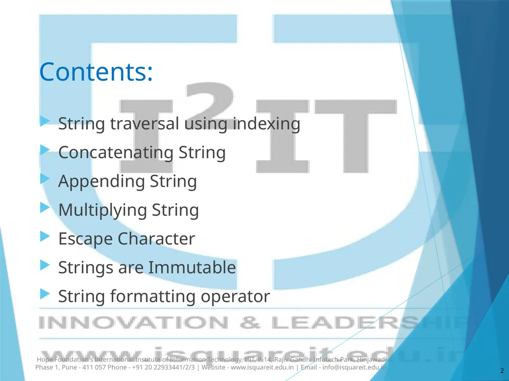 Strings in Python Dr. Varsha Degaonkar Department - slide 2 of 29