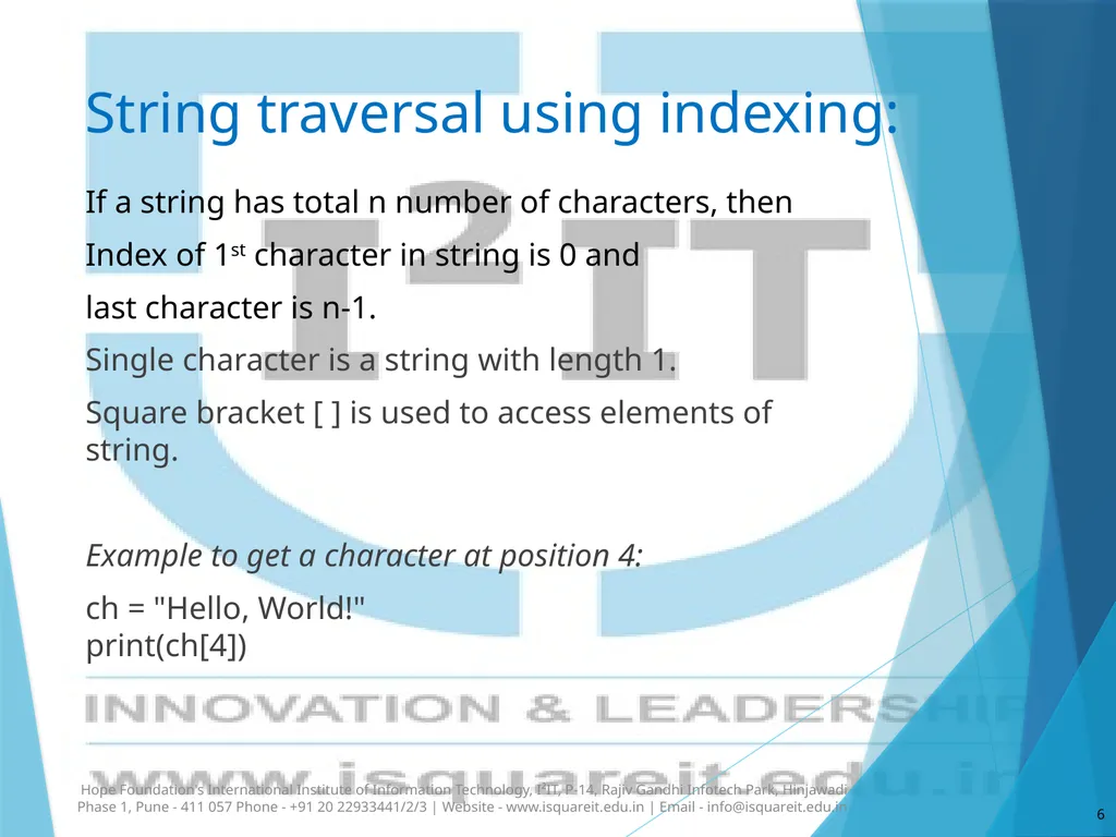 Strings in Python Dr. Varsha Degaonkar Department - slide 6 of 29
