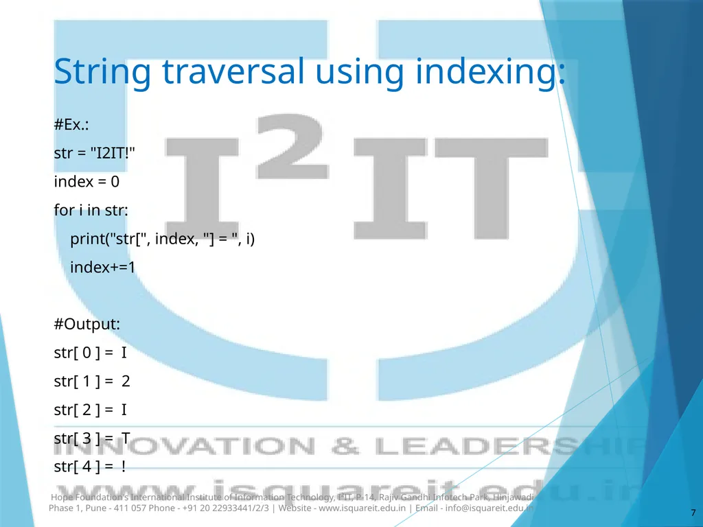 Strings in Python Dr. Varsha Degaonkar Department - slide 7 of 29