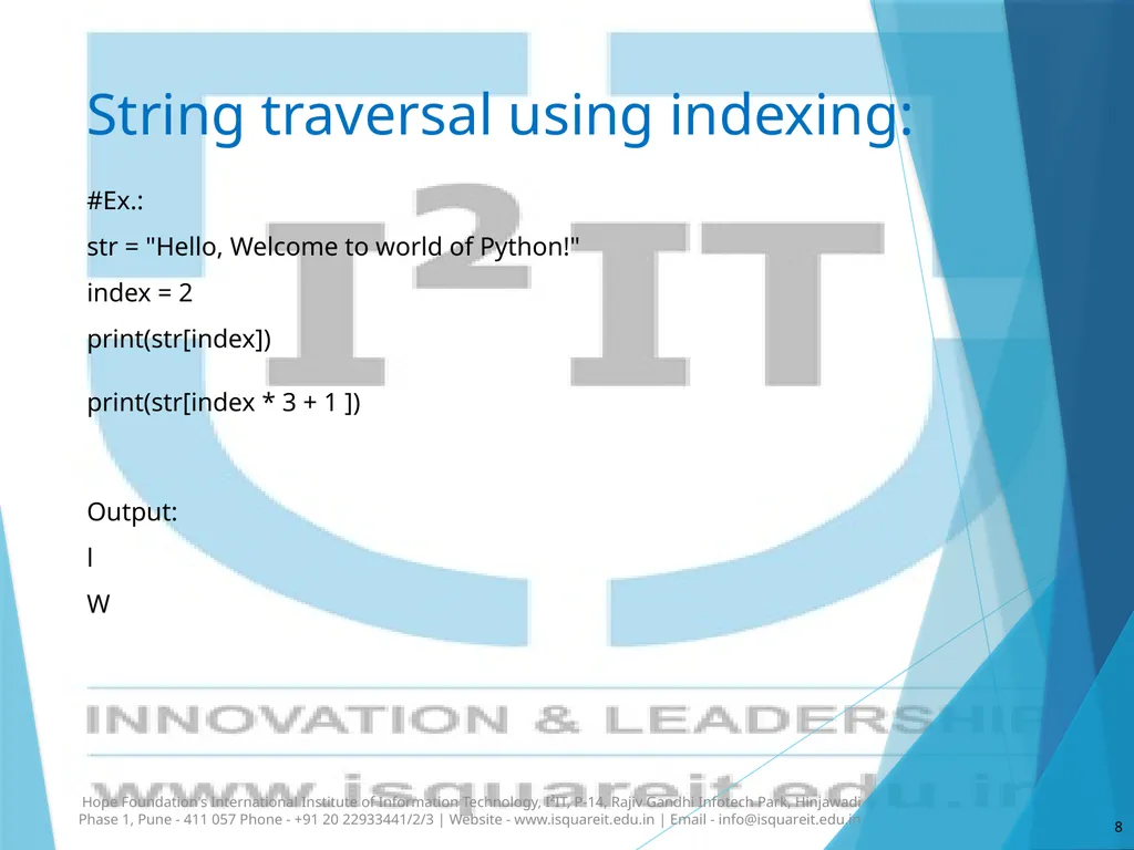Strings in Python Dr. Varsha Degaonkar Department - slide 8 of 29