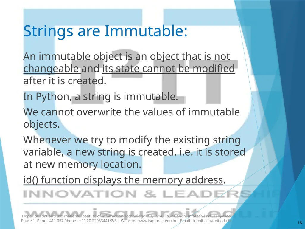 Strings in Python Dr. Varsha Degaonkar Department - slide 18 of 29