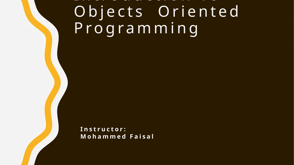 Introduction To Objects Oriented Programming - slide 1 of 53