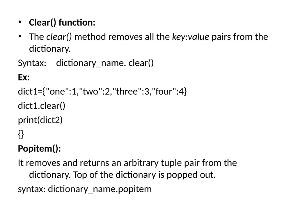 Dictionaries A dictionary is mutable and is - slide 20 of 31