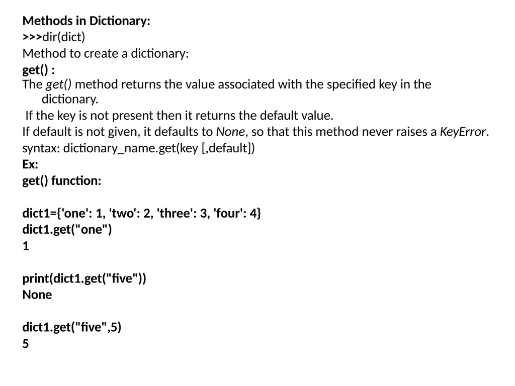 Dictionaries A dictionary is mutable and is - slide 19 of 31