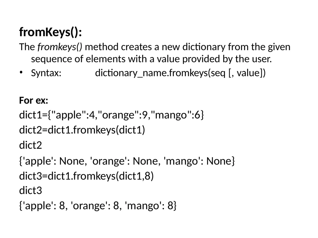 Dictionaries A dictionary is mutable and is - slide 25 of 31