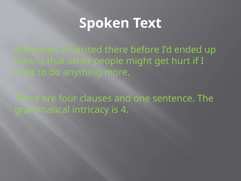 Lexical Density Lesson Four Lexical density A text - slide 12 of 34