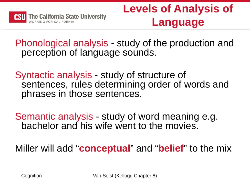COGNITION Chapter 8: Language Fundamentals of - slide 16 of 38