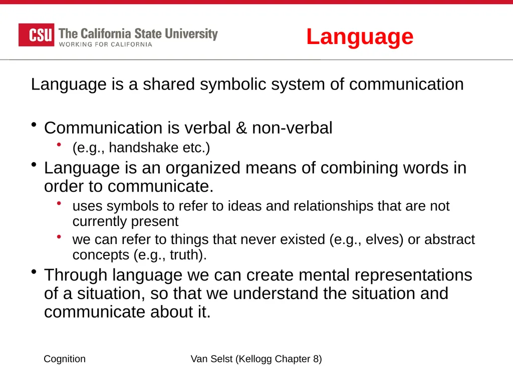 COGNITION Chapter 8: Language Fundamentals of - slide 3 of 38