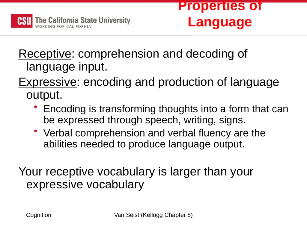 COGNITION Chapter 8: Language Fundamentals of - slide 5 of 38