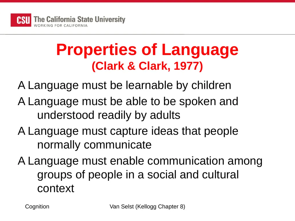 COGNITION Chapter 8: Language Fundamentals of - slide 6 of 38