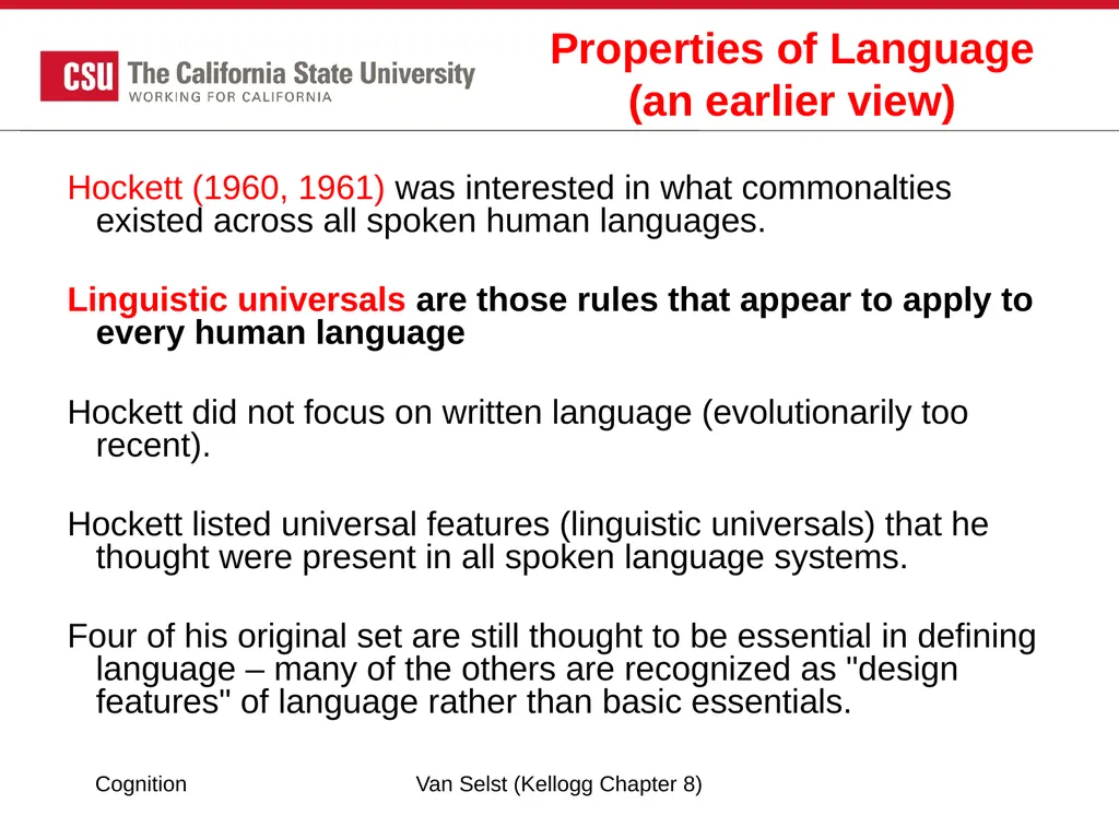 COGNITION Chapter 8: Language Fundamentals of - slide 7 of 38