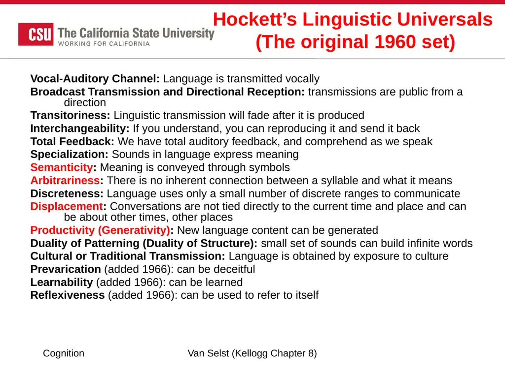 COGNITION Chapter 8: Language Fundamentals of - slide 8 of 38
